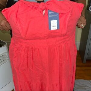 Summer Strapless Front Tie Pink Dress